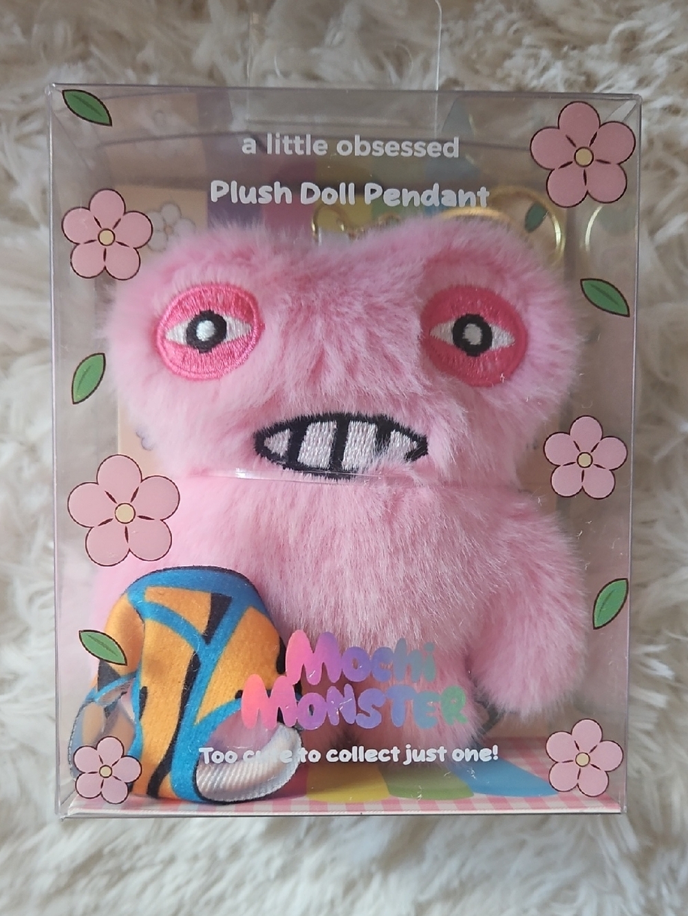 A Little Obsessed Mochi Monster Pink Plush Doll Pendant Keychain NWT